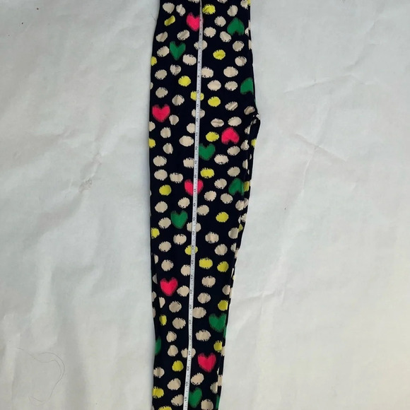 Printed Hearts Love Rainbow Leggings, Women's Size M Black Polka Dots NWT - Picture 3 of 7